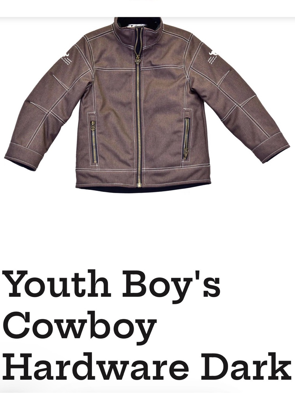 Kids' Brown Zip-Front Cowboy-Style Jacket